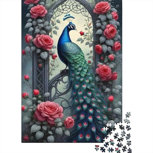 Puzzle für Erwachsene, Art Peacock, 500-teiliges Puzzle für Erwachsene, Holzpuzzle für Erwachsene und ab 18 Jahren, Lernspiel, 500 Teile (52 x 38 cm) von XJmoney