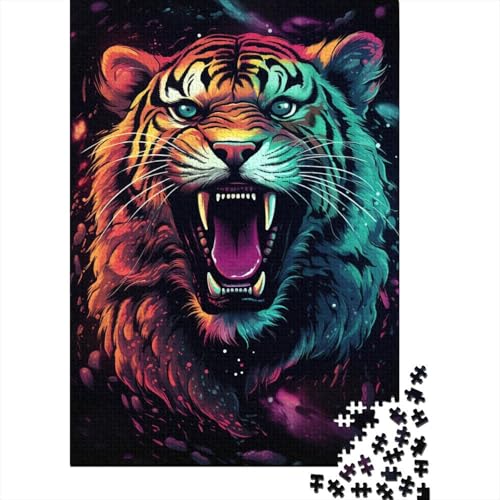 Puzzle für Erwachsene, Art Tiger, 1000-teiliges Holzpuzzle für Kinder ab 18 Jahren, anspruchsvolles Spiel, 1000 Teile (75 x 50 cm) von XJmoney