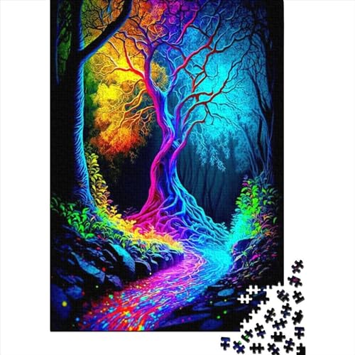 Puzzle für Erwachsene, Bunter Wald, 5 Holzpuzzles für Kinder ab 12 Jahren, anspruchsvolles Spiel, 1000 Teile (75 x 50 cm) von XJmoney