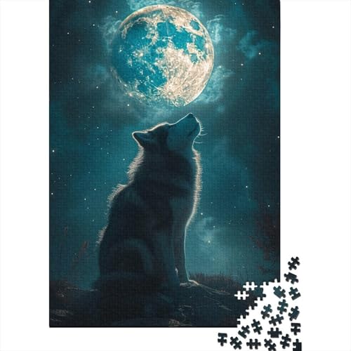 Puzzle für Erwachsene, Hunde, Mond-Puzzle, Puzzle für Erwachsene und Jugendliche ab 12 Jahren, 1000 Teile (75 x 50 cm) von XJmoney