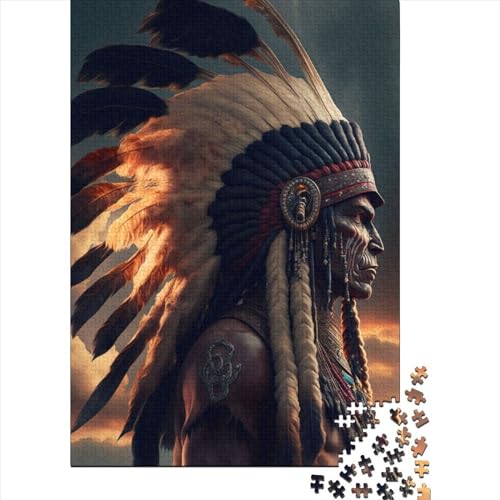 Puzzle für Erwachsene, Indianerhäuptling, anspruchsvolles Denkspiel, 300 Teile (40 x 28 cm) von XJmoney