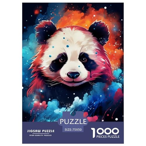 Puzzle für Erwachsene, Kunst, Panda-Tiere, Puzzle, Holzpuzzle, Puzzle für Erwachsene, Lernspiel, Herausforderungsspielzeug, 1000 Teile (75 x 50 cm) von XJmoney