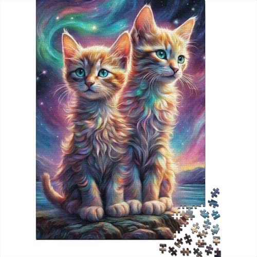 Puzzle für Erwachsene, Kunst, Tier, Katze, 1000 Teile, Puzzle aus Holz, Puzzle für Kinder ab 18 Jahren, Lernspiel, 1000 Teile (75 x 50 cm) von XJmoney