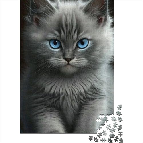 Puzzle für Erwachsene, Kunst, Tier, Katze, 500-teiliges Puzzle, Holzpuzzle für Erwachsene und ab 18 Jahren, Lernspiel, 500 Teile (52 x 38 cm) von XJmoney