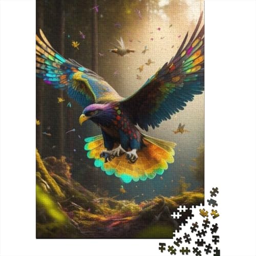 Puzzle für Erwachsene, Kunsttieradler, 500 Teile, Puzzle für Erwachsene, Holzpuzzle für Erwachsene und ab 18 Jahren, anspruchsvolles Spiel, 500 Teile (52 x 38 cm) von XJmoney