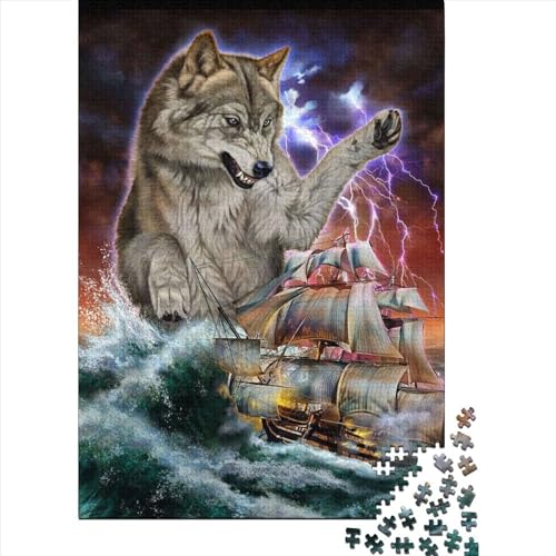 Puzzle für Erwachsene, Monster, Titan, Wolf, Kraken, Puzzle-Sets für die Familie, Holzpuzzle, Brain Challenge Puzzle, 1000 Teile (75 x 50 cm) von XJmoney