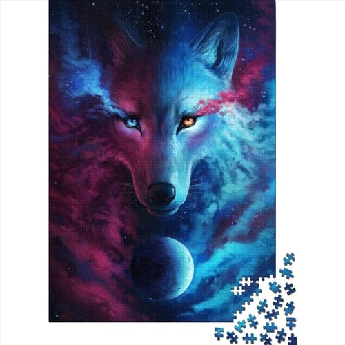 Puzzle für Erwachsene, Nebula Wolf, Holzpuzzle für Kinder ab 12 Jahren, anspruchsvolles Spiel, 300 Teile (40 x 28 cm) von XJmoney