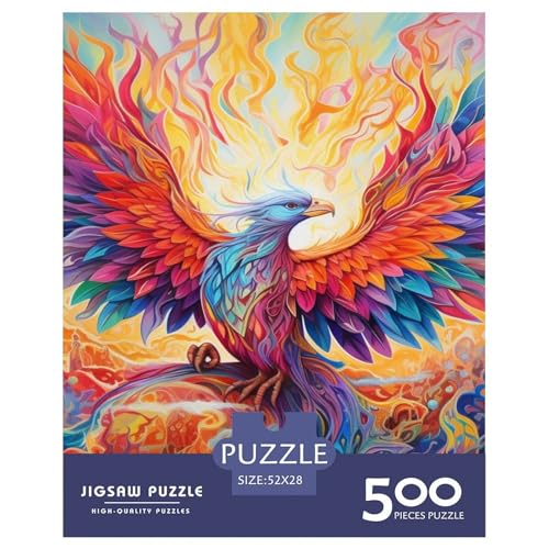 Puzzle für Erwachsene, Phoenix-Fliege, Holzpuzzle, Puzzles für Erwachsene, Lernspiel, Herausforderungsspielzeug, 500 Teile (52 x 38 cm) von XJmoney