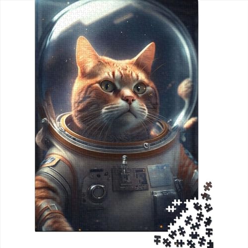 Puzzle für Erwachsene, Raumanzug, Astronaut, Katze, Puzzle, anspruchsvolles Spiel, Denksportaufgaben, 300 Teile (40 x 28 cm) von XJmoney