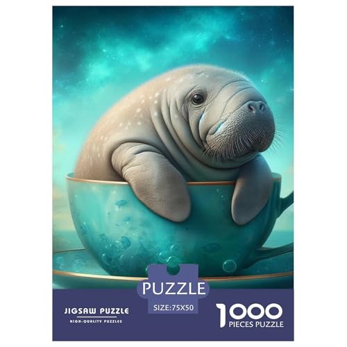 Puzzle für Erwachsene, Seekuh – Tee-Puzzle, Puzzle für Erwachsene, Lernspiel, Herausforderungsspielzeug, 1000 Teile (75 x 50 cm) von XJmoney