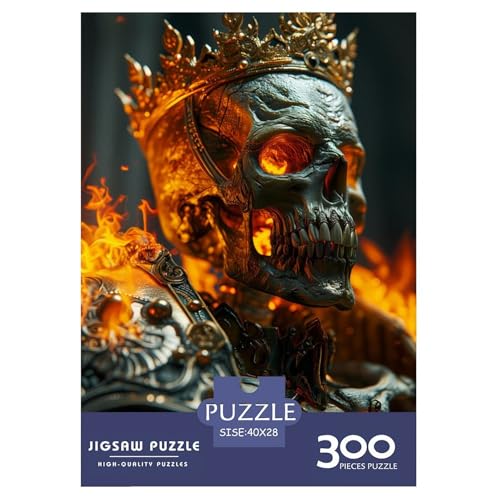 Puzzle für Erwachsene, Skelett-König, 300-teiliges Puzzle für Erwachsene, Lernspiel, Herausforderungsspielzeug, 300 Teile (40 x 28 cm) von XJmoney