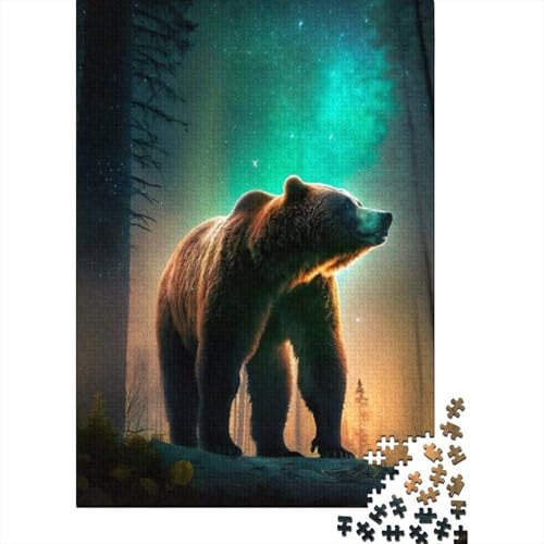 Puzzle für Erwachsene, Tierkunst, Bär, 300-teiliges Puzzle für Erwachsene, Holzpuzzle für Erwachsene und ab 18 Jahren, Lernspiel, 300 Teile (40 x 28 cm) von XJmoney