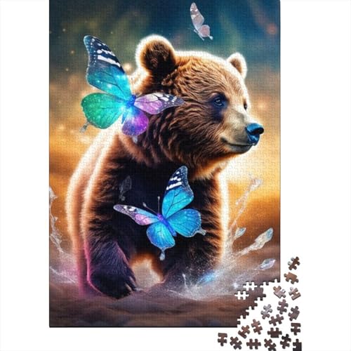 Puzzle für Erwachsene, Tierkunst, Bär, 500-teiliges Puzzle, Holzpuzzle für Erwachsene und ab 18 Jahren, Unmögliches Puzzle, 500 Teile (52 x 38 cm) von XJmoney