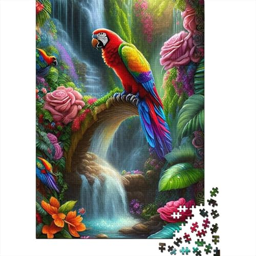 Puzzle für Erwachsene, Tierkunst, Papagei, 1000 Teile, Puzzle aus Holz, Puzzle für Kinder ab 18 Jahren, Lernspiel, 1000 Teile (75 x 50 cm) von XJmoney