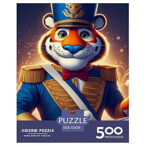 Puzzle für Erwachsene, Tiger-Trommel-Puzzle, 500 Teile, Puzzle für Erwachsene, Lernspiel, Herausforderungsspielzeug, 500 Teile (52 x 38 cm) von XJmoney