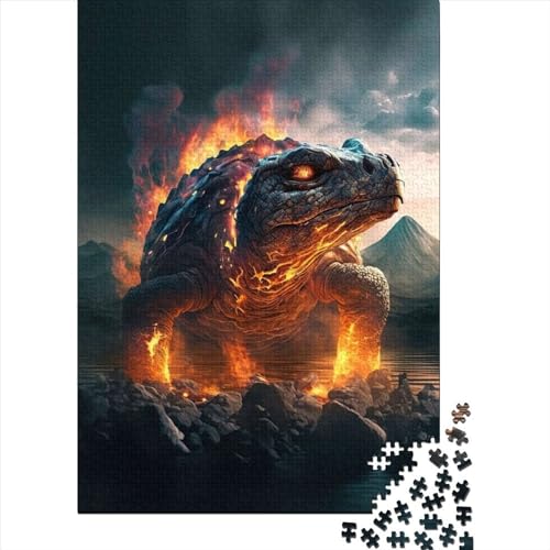 Puzzle für Erwachsene, Turle Fire Wood Puzzles für Kinder ab 12 Jahren, anspruchsvolles Spiel, 1000 Teile (75 x 50 cm) von XJmoney