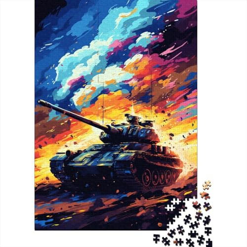 Puzzle für Erwachsene, bunter Kunstpanzer, 300-teiliges Puzzle, Holzpuzzle für Kinder ab 18 Jahren, Lernspiel, 300 Teile (40 x 28 cm) von XJmoney