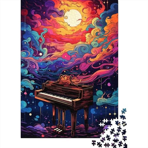 Puzzle für Erwachsene, farbenfrohes Kunstklavier, 300-teiliges Puzzle für Erwachsene, Holzpuzzle für Erwachsene und ab 18 Jahren, Lernspiel, 300 Teile (40 x 28 cm) von XJmoney