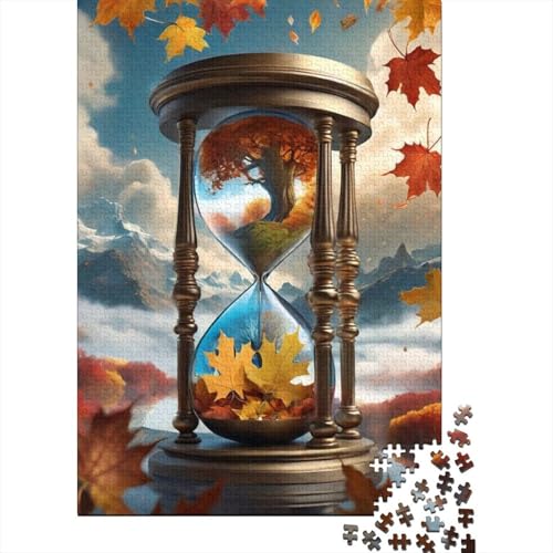 Puzzle für Erwachsene, künstlerische Sanduhr, 300 Teile, Puzzle für Erwachsene, Holzpuzzle für Erwachsene und ab 18 Jahren, anspruchsvolles Spiel, 300 Teile (40 x 28 cm) von XJmoney