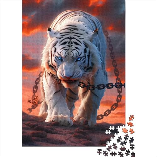 Puzzle für Erwachsene, künstlerischer Tiger, 300-teiliges Puzzle, Holzpuzzle für Erwachsene ab 18 Jahren, Lernspiel, 300 Teile (40 x 28 cm) von XJmoney