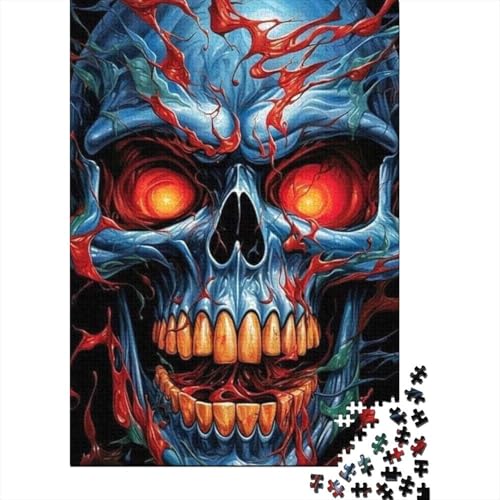 Puzzle für Erwachsene, künstlerischer Totenkopf, 300-teiliges Puzzle, Holzpuzzle für Erwachsene und Jugendliche ab 18 Jahren, anspruchsvolles Spiel, 300 Teile (40 x 28 cm) von XJmoney