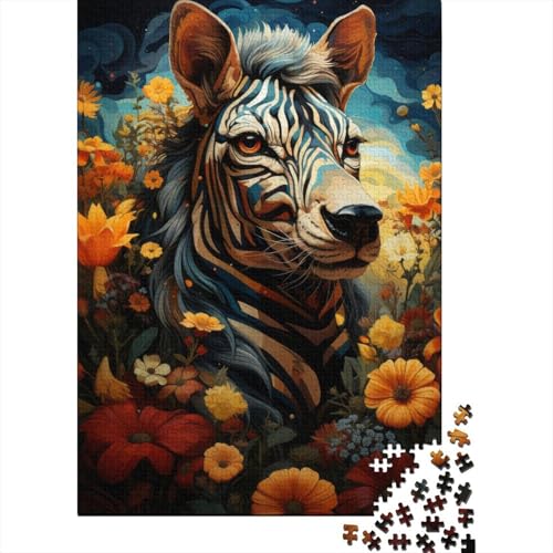 Puzzle für Erwachsene, künstlerisches Zebra, 1000 Teile, Holzpuzzle für Erwachsene ab 18 Jahren, Lernspiel, 1000 Teile (75 x 50 cm) von XJmoney