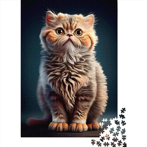 Puzzle für Erwachsene, süße, höfliche Katze, Puzzle, anspruchsvolles Spiel, Denksportaufgaben, 1000 Teile (75 x 50 cm) von XJmoney