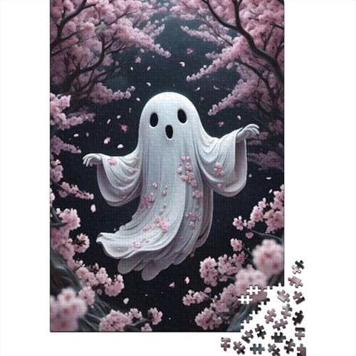 Puzzle für Erwachsene, süßes Cartoon-Geist, 300-teiliges Puzzle, Holzpuzzle für Kinder ab 18 Jahren, anspruchsvolles Spiel, 300 Teile (40 x 28 cm) von XJmoney