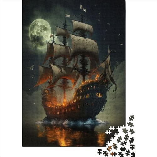 Puzzle für Erwachsene „Piratenschiff“46 Puzzles, anspruchsvolles Denkspiel, 1000 Teile (75 x 50 cm) von XJmoney