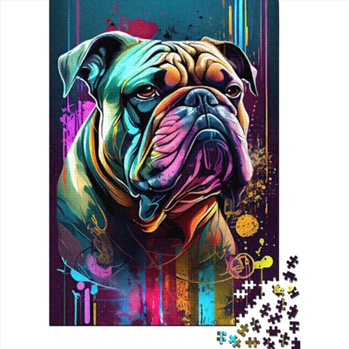 Puzzle für Erwachsene „The Gently Bulldog“ - Herausforderndes Denkspiel, 300 Teile (40 x 28 cm) von XJmoney