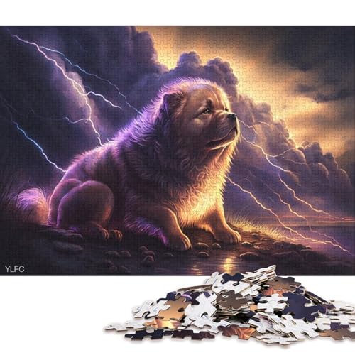 Puzzle für Erwachsene 500 Teile, Art Chow-Chow-Hund, kreatives rechteckiges Puzzle, Dekomprimierungsspiel, 500 Teile (52 x 38 cm) von XJmoney