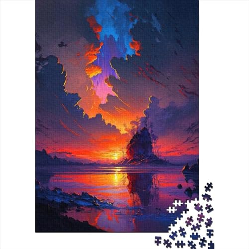 Puzzle für Erwachsene Lonely_Island Kreative rechteckige Puzzles, Holzpuzzle 1000 Teile (75 x 50 cm) von XJmoney