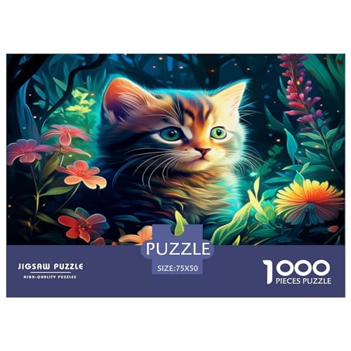 Puzzle für Erwachsene mit 1000 Teilen, Kätzchen-Puzzle für Erwachsene und Teenager ab 12 Jahren, 1000 Teile (75 x 50 cm) von XJmoney