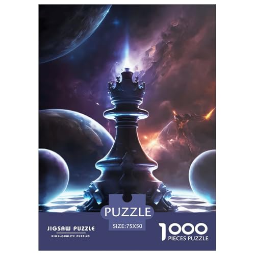 Puzzle für Erwachsene mit 1000 Teilen, Schach im Weltraum, Puzzles für Erwachsene, Puzzles für Erwachsene, Lernspiel, Herausforderungsspielzeug, 1000 Teile (75 x 50 cm) von XJmoney