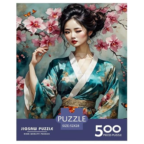 Puzzle für Erwachsene mit 500 Teilen, Koreanisches Mädchen, Puzzle für Erwachsene, Puzzle für Erwachsene, Lernspiel, Herausforderungsspielzeug, 500 Stück (52 x 38 cm) von XJmoney