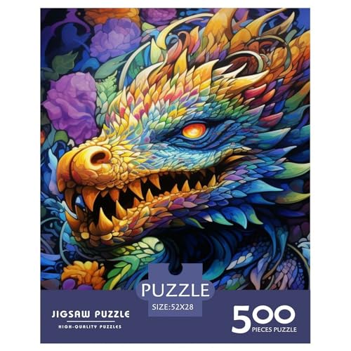 Puzzle für Erwachsene und Jugendliche, Drachenpuzzle, Puzzle für Erwachsene, Familienspiel für Erwachsene und Jugendliche, 500 Teile (52 x 38 cm) von XJmoney