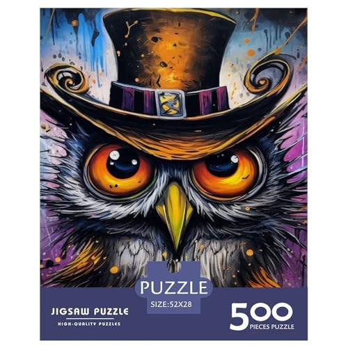 Puzzle für Erwachsene und Jugendliche, Eulen-Tiere, Holzpuzzle, Erwachsene ab 14 Jahren, 500 Teile (52 x 38 cm) von XJmoney