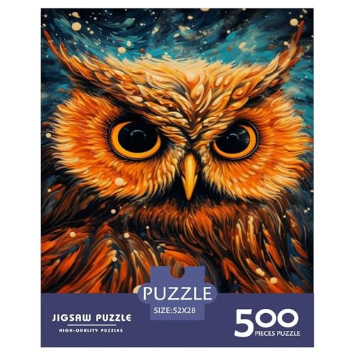 Puzzle für Erwachsene und Jugendliche, Eulen-Tiere, Holzpuzzle, Erwachsene ab 14 Jahren, 500 Teile (52 x 38 cm) von XJmoney