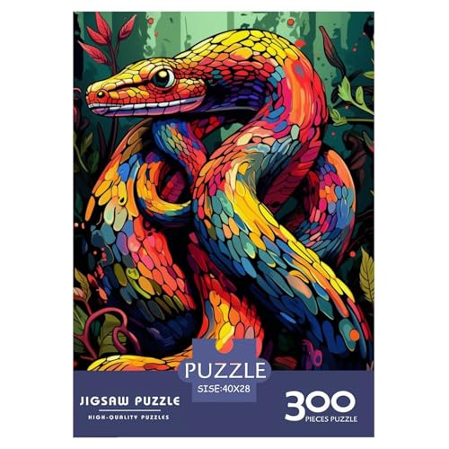 Puzzle für Erwachsene und Jugendliche, Kunst-Tierschlange, Holzpuzzle, Erwachsene ab 14 Jahren, 300 Teile (40 x 28 cm) von XJmoney