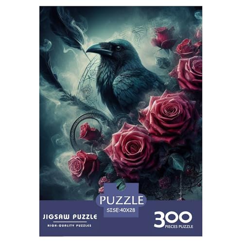 Puzzle für Erwachsene und Jugendliche, Rosenkrähe, Holzpuzzle, Erwachsene ab 14 Jahren, 300 Teile (40 x 28 cm) von XJmoney