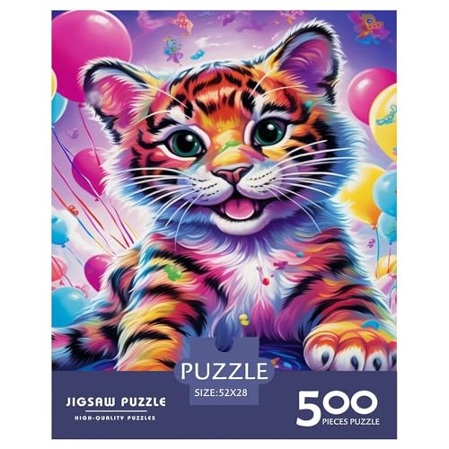 Puzzle für Erwachsene und Jugendliche, Tier-Tiger, Holzpuzzle, Erwachsene ab 14 Jahren, 500 Teile (52 x 38 cm) von XJmoney