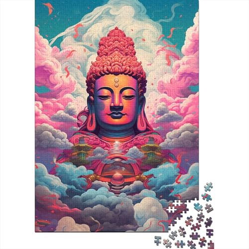 Puzzle für Erwachsene und Teenager, farbenfrohe, künstlerische Buddha-Statue, 300-teiliges Puzzle, Holzpuzzle für Erwachsene, Geschenke, Familiendekoration, 300 Teile (40 x 28 cm) von XJmoney