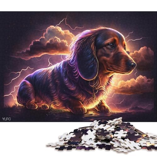 Puzzle für Kinder, 1000-teiliges Kunst-Dackel-Puzzle für Kinder, anspruchsvolles Denkspiel, 1000 Teile (75 x 50 cm) von XJmoney