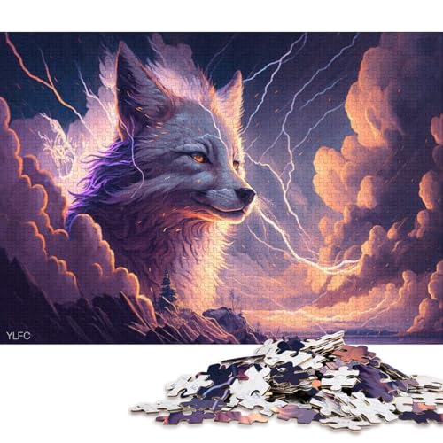 Puzzle für Kinder, 300 Teile, Kunsttiere, weißer Fuchs, Puzzle für Kinder, anspruchsvolles Spiel, Denksportaufgaben, 300 Teile (40 x 28 cm) von XJmoney