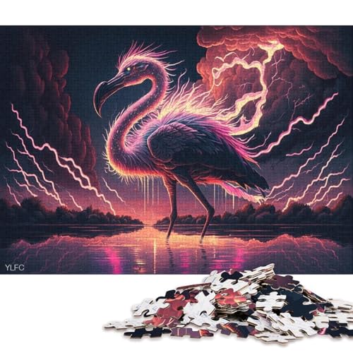 Puzzle für Kinder, 300-teiliges Flamingo-Puzzle für Kinder, anspruchsvolles Denkspiel, 300 Teile (40 x 28 cm) von XJmoney