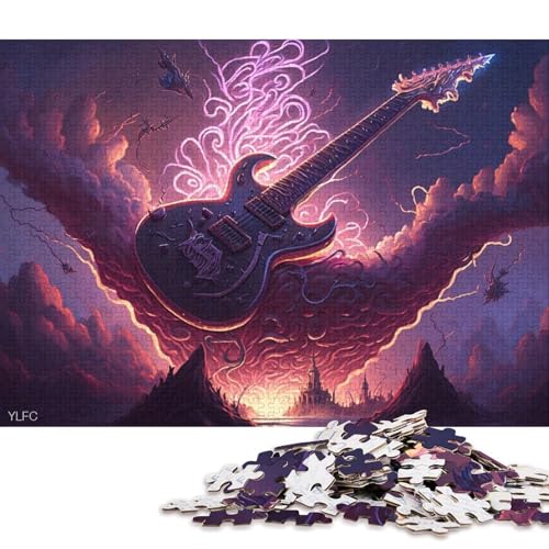 Puzzle für Kinder, 500 Teile, Art Guitar Puzzles für Kinder, anspruchsvolles Spiel, Denksportaufgaben, 500 Teile (52 x 38 cm) von XJmoney