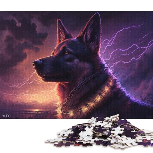 Puzzle für Kinder, 500 Teile, Fantasiekunst, Deutscher Schäferhund, kreatives, Puzzle, Mitmachspiel, Familiendekoration, 500 Teile (52 x 38 cm) von XJmoney