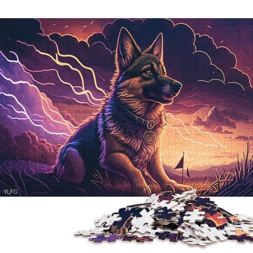 Puzzle für Kinder, 500 Teile, Fantasy-Kunst, Deutscher Schäferhund, Puzzle für Kinder, anspruchsvolles Spiel, Denksportaufgaben, 500 Teile (52 x 38 cm) von XJmoney