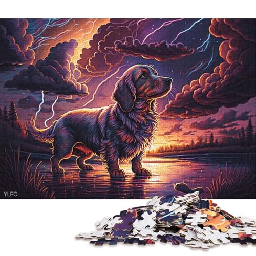 Puzzle für Kinder, 500 Teile, Kunst-Dackel-Hundepuzzle für Kinder, Brettpuzzle, lustiges Geschenk, 500 Teile (52 x 38 cm) von XJmoney