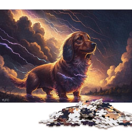 Puzzle für Kinder, 500 Teile, Puzzle für Kinder, Kunst, Dackel, kreative rechteckige Puzzles, Puzzle, Geschenk-Puzzle 500 Teile (52 x 38 cm) von XJmoney